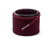 Shoemate Two-tone round heavy duty boot laces for work boots and hiking shoes with 4 shoelace tip algets, dark red/black, 60 inches (152 cm) 7-HeiZaohong