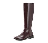 Shoe'N Tale Women's Knee High Boots Chunky Low Heel Pointed Toe Winter Shoes with Side Zipper, Burgundy, 3 UK