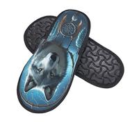 Shoes 3D Wolf Dream Catcher Faux Fur Cotton Slippers Lightweight Slippers For Adult Hotel Indoor L