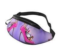 Shoes and Makeup Waist Bag Bumbags for Men Women, Print Polyester Waist Pack for Travel Walking Sport with Adjustable Strap