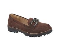 Shoes By Emma Ladies Loafer with Chunky Chain Trim Sizes 4-8 (Chocolate, UK Footwear Size System, Adult, Women, Numeric, Medium, 6)