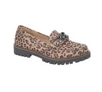 Shoes By Emma Ladies Loafer with Chunky Chain Trim Sizes 4-8 (Leopard, UK Footwear Size System, Adult, Women, Numeric, Medium, 4)
