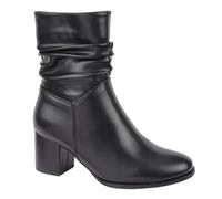 Shoes By Emma Ladies Mid Heel Imitation Suede Stylish Comfort Fashion Ankle Boot with Inside Zip For Ease of Wear Sizes 4-8 (Lolita Black, UK Footwear Size System, Adult, Women, Numeric, Medium, 4)