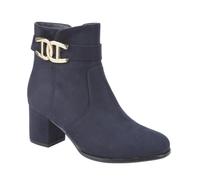 Shoes By Emma Ladies Mid Heel Imitation Suede Stylish Comfort Fashion Ankle Boot with Inside Zip For Ease of Wear Sizes 4-8 (Zelda Navy, UK Footwear Size System, Adult, Women, Numeric, Medium, 6)