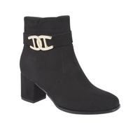 Shoes By Emma Ladies Mid Heel Imitation Suede Stylish Comfort Fashion Ankle Boot with Inside Zip For Ease of Wear Sizes 4-8 (Zelda Black, UK Footwear Size System, Adult, Women, Numeric, Medium, 5)
