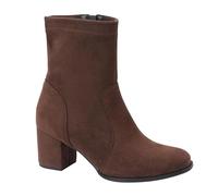 Shoes By Emma Ladies Mid Heel Imitation Suede Stylish Comfort Fashion Ankle Boot with Inside Zip For Ease of Wear Sizes 4-8 (Chloe Brown, UK Footwear Size System, Adult, Women, Numeric, Medium, 6)