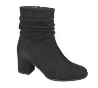 Shoes by Emma Ladies Mid Heel Imitation Suede Stylish Comfort Fashion Ankle Boot with Inside Zip For Ease of Wear Sizes 4-8 (Lolita Black MF, UK Footwear Size System, Adult, Women, Numeric, Medium, 4)