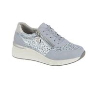 Shoes by Emma Women’s Wedge Trainer with Side Zip - Lightweight Comfort Trainer with Cushioned in-Sole, Lace-Up Casual Shoe (Blue 1, UK Footwear Size System, Adult, Women, Numeric, Medium, 5)
