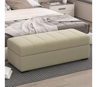 Shoes Changing Stool Rectangular Footstool, Storage Bench, Rectangular Storage Ottoman, Long Storage Box, Small Sofa, Tufted Bedside Storage Stool for Living Room Bedroom,Yellow,Small