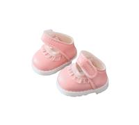 Shoes Compatible with Labubu Accessories, Mini Shoes for La bubu Dolls, Clothes Outfit Set PU Leather Lace Shoes Suitable for 15cm 17cm Labubu, Dress Up Doll Clothing Shoes Set Replacement Pink