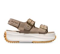 Suede Wedge Sandals beige
