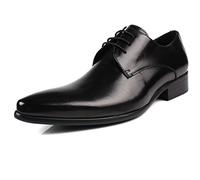 Shoes Dress Oxford for Men Lace Up Shoes Bright Toe Round Toe Leather Condom Sole Anti-Slip Low Top Resistant Non Slip Party