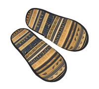 Shoes Egyptian Pharaonic Frescoes Printed Cotton Slippers Reusable Sliders For Adult Trip Bedroom L