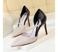 Shoes Female Stiletto High Heels Women Heels Sexy Shoes Female Party Wedding Heels Pointed Toe-Gray Black,39