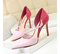 Shoes Female Stiletto High Heels Women Heels Sexy Shoes Female Party Wedding Heels Pointed Toe-Pink Rose,37