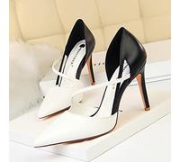 Shoes Female Stiletto High Heels Women Heels Sexy Shoes Female Party Wedding Heels Pointed Toe-White Black,37