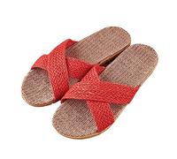 Shoes Festive Women's Summer Casual Lightweight Linen Woven Refreshing Sandals and Slippers for Indoor and Outdoor Use for Women Shoes Women's Trainers 38, red, 8.5 UK
