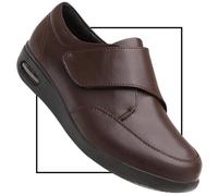 Shoes for Arthritis in The Feet Women Men Waterproof PU Leather Memory Foam Orthopaedic Strap Up Wide Fit Leather Durable Sole Elasticated Comfortable Shoes (Color : Brown, Size : 8 UK)