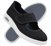 Shoes for Arthritis in The Feet Women with Swollen Extra Wide Fit Trainers Women's Orthopedic Men Soft Ladies Walking Mens Slip on Loafers Causal,Black,38 EU