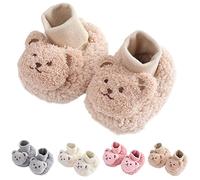 Shoes for Baby 0-6 Months Baby Booties Baby Boys Girls Indoor Slippers Pre-Walker Shoes Slippers Infant Toddler Shoes Anti-Slip Socks Shoes Floor Socks a-Beige