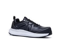 Shoes For Crews Colly Mens Black & White Leather Safety Trainers, Size: 9