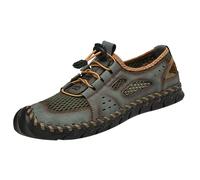 Shoes for Men UK Sandals Men's Breathable Versatile Outdoor Hand Large Size Beach Baotou Sandals (Green, 5)