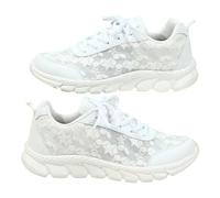 Shoes for Mens Womens Air Cushion Athletic Sneakers with Memory Foam Platform Classic Breathable Running Flat Feet Plantar Fasciitis Fitness Outdoor White