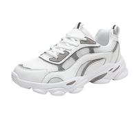 Shoes for Mens Womens Lace-Up Casual with Memory Foam Comforble Walking Dad Streetwear Flat Feet Plantar Fasciitis Workout Gym White