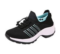 Shoes for Mens Womens Trail Running Sneakers with Memory Foam Lightweight Comfortable Wedge Chunky Colorful Lifestyle Summer Sport Outdoor Workout Casual Gym Black