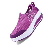 Shoes for Mens Womens Trainers Walking Synthetic Textile Platform Classic Sneakers Chunky Colorful Lifestyle Air Cushion Arch Support Running Fitness Outdoor Purple