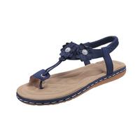 Shoes For Plantar Fasciitis Black Heels Womens Women's Casual Pearl Clip Toe Flat Roman Shoes Summer Fashion Ladies Sandals Womens+Wedge+Sandals Mule Shoes For Women Red (Blue, 4)