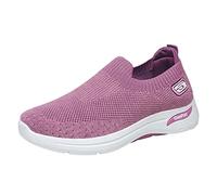 Shoes for Try Before You Buy Womens Slip On Trainers Wide Fit Wedge Trainers Breathable Mesh Orthopedic Sneakers Casual Low Top Round Toe Walking Shoes Deals of The Day Purple 6.5