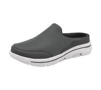 Shoes For Women- Couple Casual Solid Colour Wrapped Toe Flyweave Mesh Breathable Half Flip Flops Large Size Casual Shoes Chic