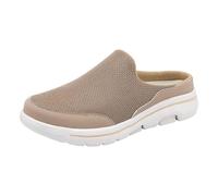 Shoes For Women Couple Casual Solid Colour Wrapped Toe Flyweave Mesh Breathable Half Flip Flops Large Size Casual Shoes