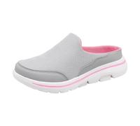 Shoes For Women- Couple Casual Solid Colour Wrapped Toe Flyweave Mesh Breathable Half Flip Flops Large Size Casual Shoes Chic