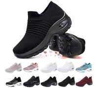 Shoes for Women UK Clearance Trainers for Women Wide Fit Wedge Trainers Breathable Mesh Orthopedic Sneakers Casual Air Cushion Arch Support Running Shoes Low Top Shoe Clearance UK Black 7