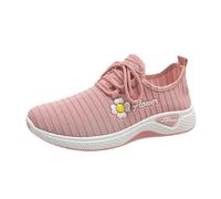 Shoes for Women UK, Ladies Trainers Summer Outdoor Gym Arch Support Memory Foam Comfy Orthopedic Comfortable Running Sport Tennis Sneakers Work Dance Wide Fit Walking Soft Wide Fit Shoes Womens Pink