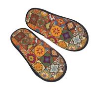 Shoes Group Of Moroccan Geometric Fluffy Slippers Lightweight Sliders For Home Bedroom Hotel M