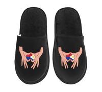 Shoes Holding Love In Your Hands Flag Of The Philippines Soft Slippers Portable Sliders For Trip Big Kid Hotel M