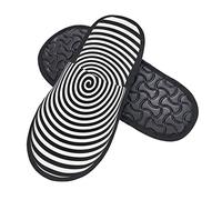 Shoes Hypnotic Spiral Vortex Circle Soft Cotton Slippers Fluffy Sliders For Indoor Big Kid Adult L