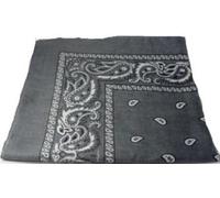 SHOES LANE® Cotton Bandana Paisley Mouth Protection Neckwear Head Scarf Wrap Band (Dark Grey)