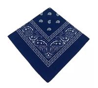 SHOES LANE® Cotton Bandana Paisley Mouth Protection Neckwear Head Scarf Wrap Band (Navy Blue)