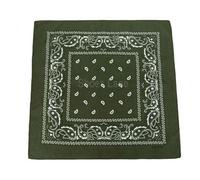 SHOES LANE® Cotton Bandana Paisley Mouth Protection Neckwear Head Scarf Wrap Band (Olive)