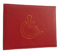 Shoes Lane Disabled Badge Holder Cover Wallet Safe Protection Protector Disability Parking Permit Display Metal Corner PU Leather Hologram (Burgundy)
