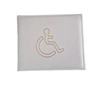 Shoes Lane Disabled Badge Holder Cover Wallet Safe Protection Protector Disability Parking Permit Display Metal Corner PU Leather Hologram (White)