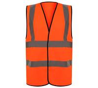 Shoes Lane High Visibility Waterproof Protective Reflective Vest EN ISO 20471:2013+A1:2016 CLASS 1 (Orange, Medium)