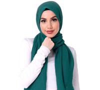 Shoes Lane Ladies Maxi Long Crinkle Frayed Edges Crimp Mix Cotton Scarf Hijab Shawl Wrap (Bottle Green)