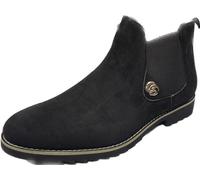 Shoes Lane® Men Chelsea Boots High Top Suede Slip On Retro Ankle Boots Shoes Casual Party (Black, UK Footwear Size System, Adult, Men, Numeric, Medium, 11)