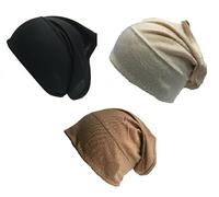 Shoes Lane New Pack of 3 Tube Assorted Colour Under Hijab Tube Bonnet Cap Head Cover (Black-Nude-Light Brown)