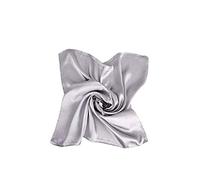 Shoes Lane New Satin Silk Shiny Plain Solid Colours Large Square Plain Head Neck Scarf Wrap 90 X 90 cm (Silver)